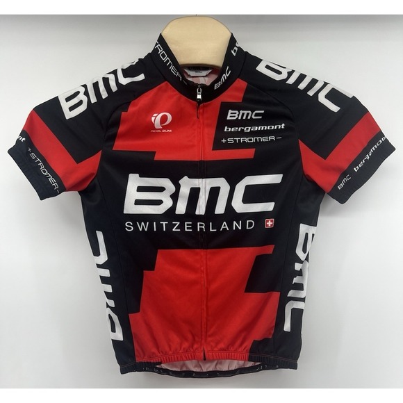 Pearl Izumi Tops - Pearl Izumi Cycling Jersey Mens Small BMC Switzerland Full Zip Red Black White